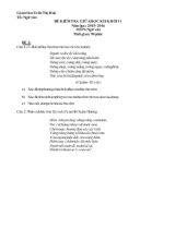 Đề kiểm tra giữa học kì I khối 11 năm học 2015 - 2016 môn Ngữ văn - Trần Thị Huệ